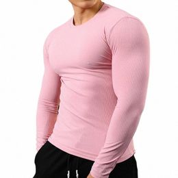 autumn Sports fitn lg sleeve men leisure T-Shirt outdoor exercise fast dry tight muscle training T-shirt fitn clothes 82Hr#