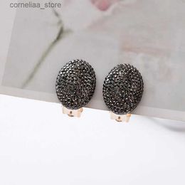 Ear Cuff Ear Cuff Restoring the ancient ways of Japan and South Korea contracting bright black ear clip earrings geometric nightclub Jewellery wholesale Y240326