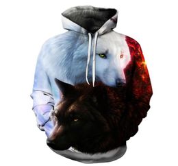 Ying and Yang Wolf Hoodies Streetwear Sweatshirt Casual Hoody Men 3D Pullover Harajuku Tracksuit Male Hip Hop Hoodies2818136