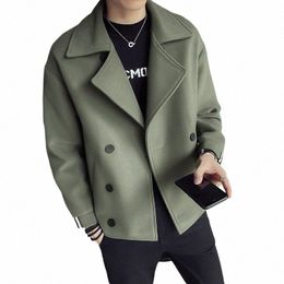 autumn And Winter New Men's Trench Coat Jacket Casual Warm Wool Coat v5hV#