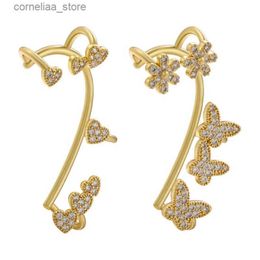 Ear Cuff Ear Cuff Home>Product Center>Sparkling Zircon Ear Clips for Non Perforated Women>Golden Butterfly Ear Clips Y240326
