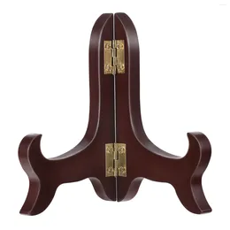 Decorative Figurines BESPORTBLE Wooden Display Stand Plate Holder Storage Rack Easels Picture Frame Folding For 5-10cm