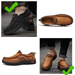 New selling leather shoes men genuine leather oversized loafers casual leather shoes hiking shoes GAI MALE high Quality Luxury comfortable middle-aged