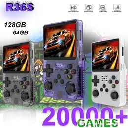 Portable Game Players R36s retro handheld video game console with built-in 20000 classic games 3.5-inch I screen open source system portable game player Q240326