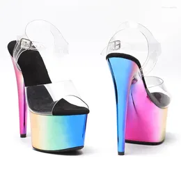 Dance Shoes 17CM/7inches PVC Upper Plating Platform Sexy High Heels Sandals Pole 0107