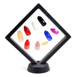 Other Event & Party Supplies 50Pcs 3D Floating Nail Tips Display Stand Holder Bague Packaging Box With Pet Membrane Jewellery Show Cas Dhty0