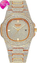 FANMIS Unisex Luxury Crystal Diamond Watch Silver Gold Fashion Quartz Simulated Watch Stainless Steel Strap Mens and Womens Ice Crystal Bracelet Watch