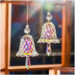 Christmas Decorations Crystal Rainbow Maker Indoor Window Prism Bell Wind Chimes Tree Hanging Pendant Ornaments Garden Drop Delivery Dh68R