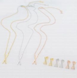 Collana croce placcata oro 18 carati di alta qualità con diamanti Orecchini firmati Collana per sempre Bracciali moda per donne e ragazze Gioielli per il giorno delle nozze Regalo per donne