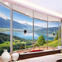 Wallpapers Wellyu Custom Large-scale Mural 3d Wallpaper Living Room Balcony Landscape Background Papel De Parede