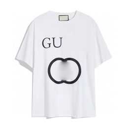 Mens Womens Designer tee summer round neck t shirt GU Top Quality Cotton letter printing holiday casual couples same tshirts Designers 8 CRD2403263