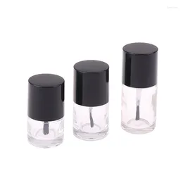 Storage Bottles 5/10/15ml Transparent Empty Nail Polish Glass Bottle Cosmetic Container Refill With Lid Brush