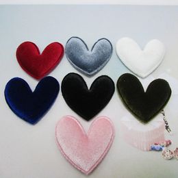 100pcslot DIY Velvet Heart padded applique Crafts with Gold stars for headwear bag shoe garment accessories Decoration 240313