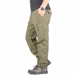 spring Autumn Casual Cott Cargo Pants Men Overalls Baggy Combat Military Tactical Pants Army Straight Slacks Lg Trousers v4cm#