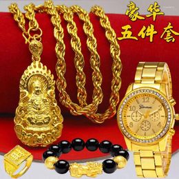 Chains Gift Plated Real Gold 24k 999 Watch Necklace Men's Aggressive Large Chain Thick Style Pure 18K Jewelry
