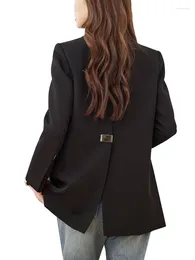 Women's Suits Fashion Spring And Autumn Women Blazer Coat Coffee Black Yellow Female Long Sleeve Loose Ladies Casual Jacket