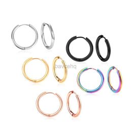 Hoop Huggie Mens stainless steel round earrings suitable for both women and men. Gold silver Colour non fading earrings mens Jewellery 240326