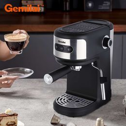 Gemilai Semi-automatic Espresso Hine Milk Foaming Function, Italian Pump with 15 Bar Pressure, 37.2oz Detachable Water Tank, 1100w,for