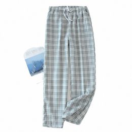 trousers Pants Comfortable Sleepwear Soft Breathable Elastic waist Lace- up Loose Mens Pyjama Pant Pants Plaid t2kN#