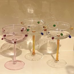 Champagne Coupe Colorful Goblet Glass Sparkling Gem Cocktail Champagne Glass Dessert Drinking Glasses Bar Wine Glasses 240312