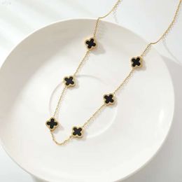 Waterproof Jewellery New Six Flowers Hot Stainless Steel Pvd Plating Four-leaf Clover Necklace