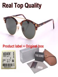 Brand designer Clubround Double Bridge Style uv glass lens Sunglasses women men Vintage Sun Glasses Oculos De Sol with Retail case7429689