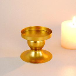 Candle Holders Creative Decoration Supplies Geometric Circular Candlestick Ornament Holder Retro Golden Wrought Iron Mini