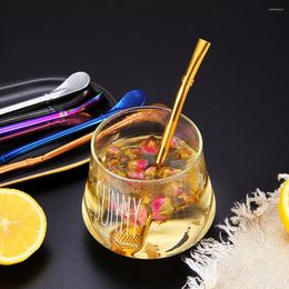 Drinking Straws 1Pcs Stainless Steel Straw Spoon Tea Philtre Reusable Metal With Brush Drinkware Bar Party Tool Accessories