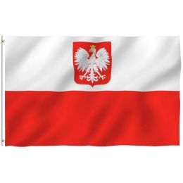 Accessories Poland State Ensign Flag Vivid Color and Fade Proof Double Stitched Polish Eagle Flags Polyester with Brass Grommets Home Decor