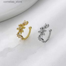 Ear Cuff Ear Cuff Elviragirl 1 butterfly zirconia earring cuff suitable for womens charming clip on earrings unperforated earring Jewellery gift Y240326