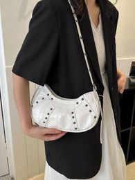 Totes Women Crossbody Bag Luxury Designer PU Shoulder Large Capacity Underarm Crocodile Pattern Simple Female Commuter Handbag