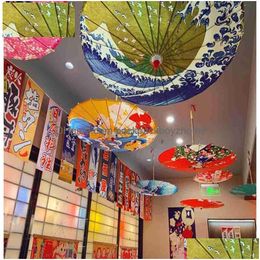 Umbrellas Restaurant Decor Japanese Oil Paper Umbrella Material El Ceiling Ical Decorative Cherry Parasol 82Cm L230620 Drop Delivery H Dhulz