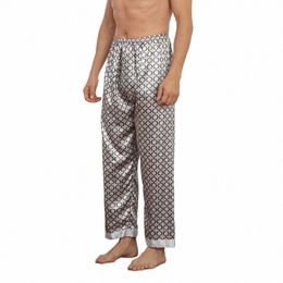 mens Satin Pyjamas Home Clothing Pyjamas Pants Lounge Pants Sleep Bottoms Nightwear Sleepwear Trousers j4KO#