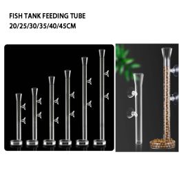 Feeders Aquarium Clear Glass Shrimp Feeding Tube Food Feeder Pipe Holder with Suction Cups Shrimp Fish Tank Glass Feeder Tube Supplies