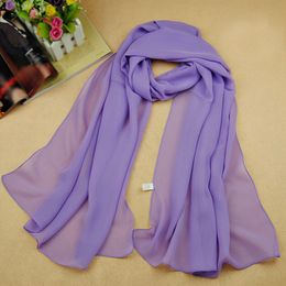 Wraps & Jackets Summer New Solid Color Chiffon Silk Scarf Candy Color Scarf Sunscreen Beach Scarf Scarf