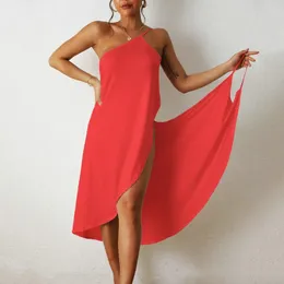 Casual Dresses Midi Dress Stylish Women's Beach Cover-up With Off-shoulder Design Breathable Fabric For Vacation Poolside Summer Getaways