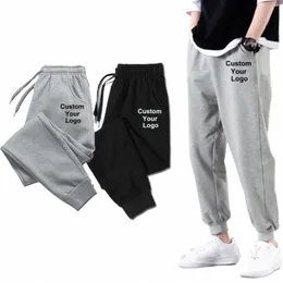 Yetişkin Fi Gevşek Sweatpants Özel Logo Erkekleri Kadın Pocket Drawstring Sport Pantolon N9YH#