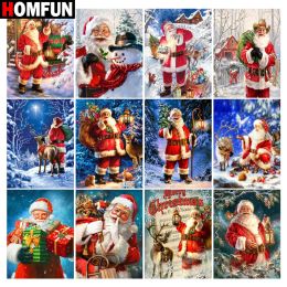 Stitch HOMFUN 5D Diamond Pattern Rhinestone Needlework Diy Diamond Painting Cross Stitch "Christmas Santa Claus" Diamond Embroidery