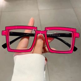 Retro anti blue light optical square glasses for womens luxury brand designer Myopia prescription glasses frame 240326