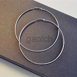 Hoop Huggie EKUSTYEE Damen große runde Ohrringe Schmuck Metall trendige Retro große runde Ohrringe 24326