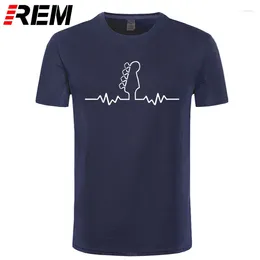 Men's T Shirts REM Tee Creative Design Guitar Lifeline Shirt Men Fashion Summer Cotton Print T-Shirt O-Neck Short Sleeve Tops Tees Homme