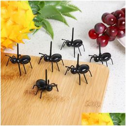 Forks Animal Fruit Fork Food Grade Plastic Mini Cartoon Kids Cake Tootick Bento Lunch Accessories Party Decoration Drop Delivery Hom Oter5