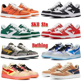 Shoes Casual Designer 2024 Shoes Sk8 Men Women Casual a Bathing Apes Sneakers Nigo Court Sta Low Platform Shoe Black White Patent Abc Camo Blue