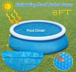 Pool Accessories 8ft Round Cover Protector Foot Above Ground Blue Protection Swimming 240x240cm Big Size Outdoor9636160