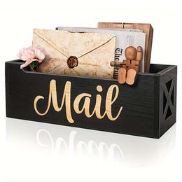 1pc Mail Envelope Box for Countertop Desktop Decoration, Wall-mounted Folder and Paper Storage Organizer Tray, Office Mailbox Holder Home Decor