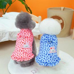 Dresses Pet Vest Winter Autumn Fashion Princess Dress Small Dog Cute Bowknot Skirt Cat Warm Clothes Puppy Harness Yorkshire Pomeranian