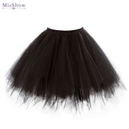 15 Colours Mini Tutu Gothic Skirts Ballet Underskirts 5 Layers Rockabilly Tulle Skirt For Costume Cosplay Christmas Halloween