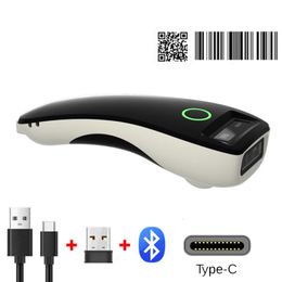 Barcode Scanner C70 Wireless 1D 2D CMOS USB Bluetooth Mini Pocket QR Reader IOS Android Windows for Mobile Payment 240318