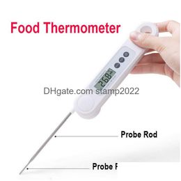 Thermometers Instant Read Meat Thermometer Fast Precise Digital Food With Backlight Display Foldable Probe For Deep Fry Bbq Grill An Dhvyf