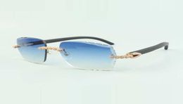 2022 Bouquet Diamond Sunglasses 3524014 with Natural black wooden glasses and cut Lens 30 Thickness5614038
